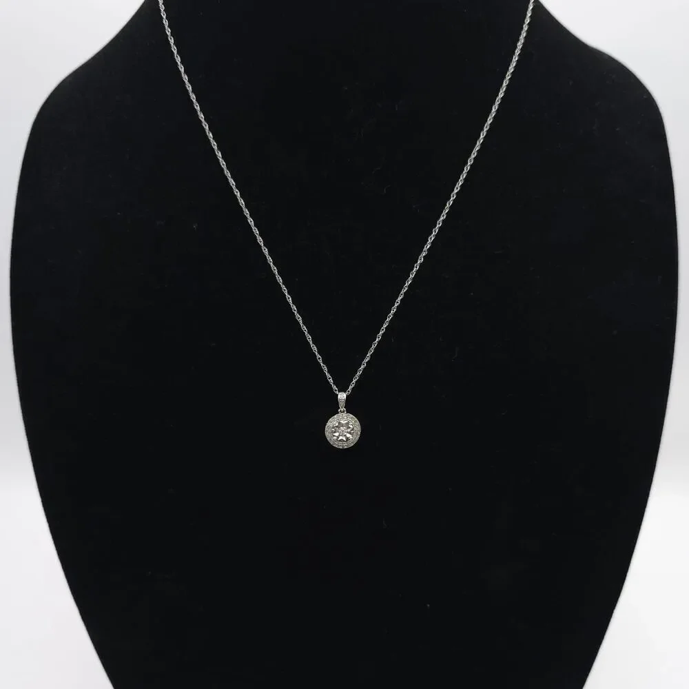 MIDAS 925 Cable Chain Necklace Genuine‎ Diamond Charm Pendant